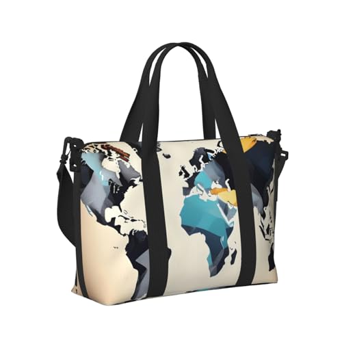 Bolso de mano exclusivo con mapa abstracto, un accesorio sofisticado para tu día a día 3