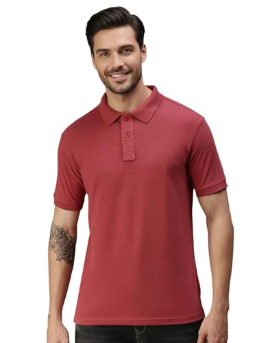 Image of Lux Cozi Men's Cotton Solid Polo Tshirt | Collar Tshirts | Half Sleeves | Stylish & Premium All Day Wear | Pack of 1