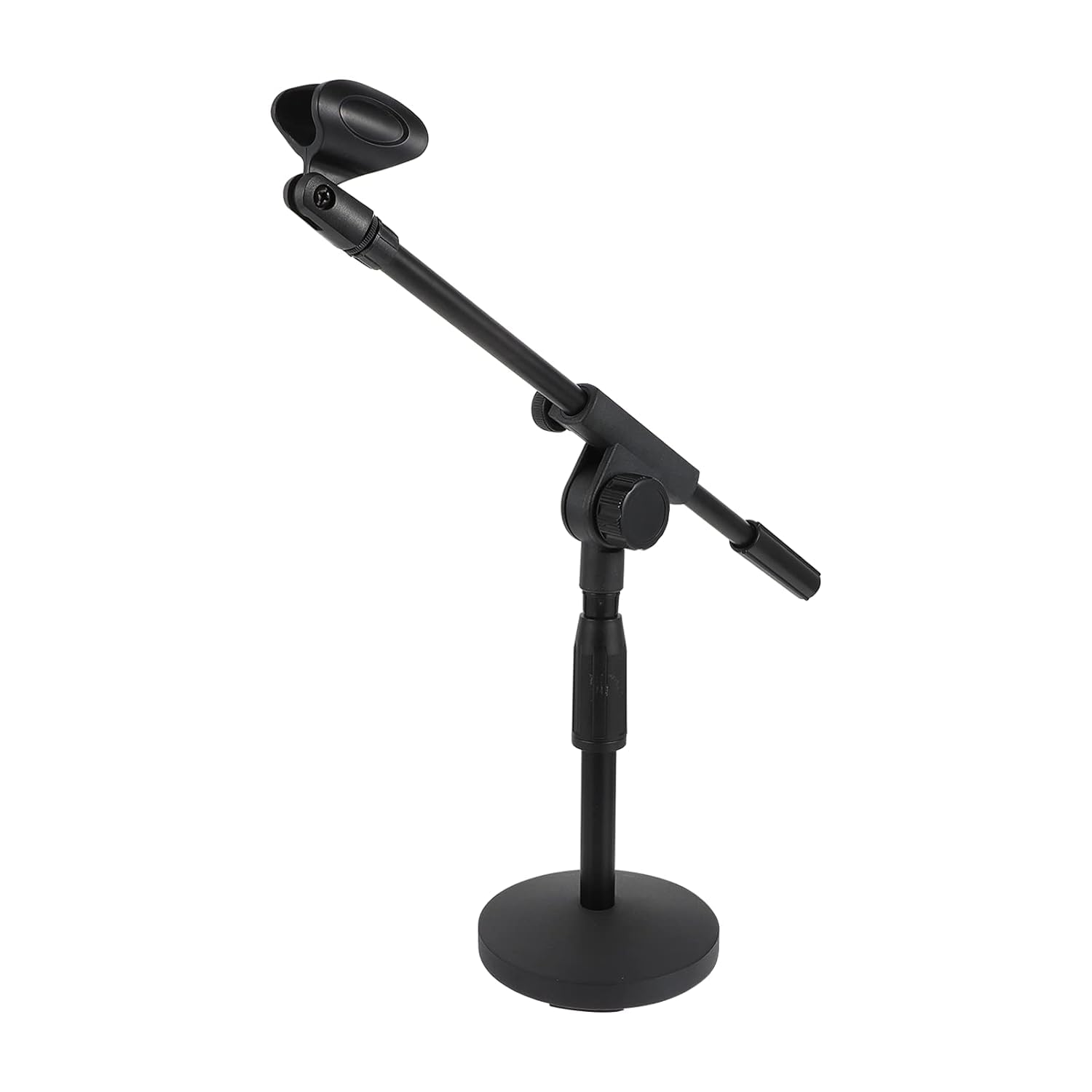 kh Desktop Microphone Stand - Adjustable Table Mic Stand with Mic Clip & Weighted Base for Podcast, Studio, Recording, Broadcast – Black-image-25