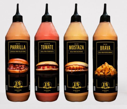 Paquete variado de salsa Leo Boeck - Brava, Mostaza, Parrilla, Tomate, Perfectas para BBQ y Cocina Gourmet, Bocadillos 750 ml (4 BIBERONES VARIADOS 750ml, Tomate/Parrilla/Mostaza/Brava)
