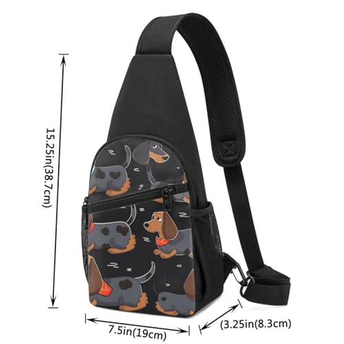 Mochila Sling Crossbody Negro para Senderismo miniatura 2