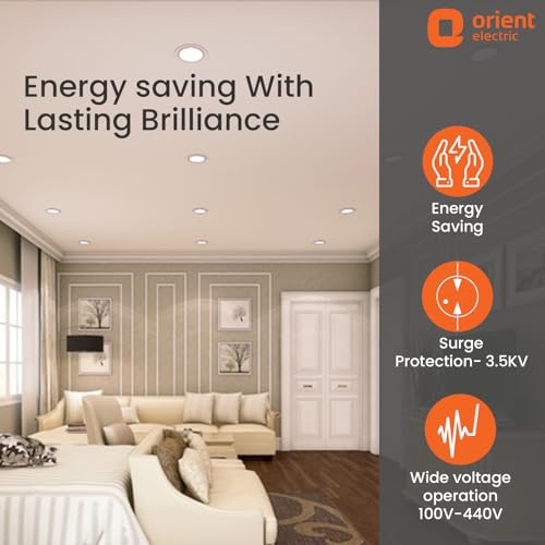 Image of Orient Electric Moonlite 12W LED Ceiling Light | 6500K, Cool White Light | Round Recessed Ceiling LED Light | Suited for 3 inch Junction Box | Pack of 20