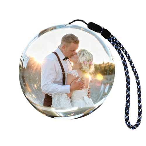 2.7 3D Crystal Ball Video Player USB Upload 4GB Memory Rechargeable Digital Display Sphere for Videos and Photos Gift for Christmas Valentines Day Wedding Anniversary Birthday (White)