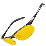 LINVO Night Vision Driving Glasses for Men Ultralight Sports Al-Mg Frame Cycling Fishing Wrap Glasse