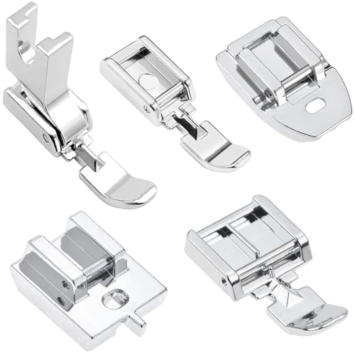 ADNIWT 5PCS Invisible Zipper Foot Invisible & Concealed Zipper Presser Feet for Precise Zipper Installation for All Low ShankSnap on Singer Brother Babylock JanomeSewing Machines