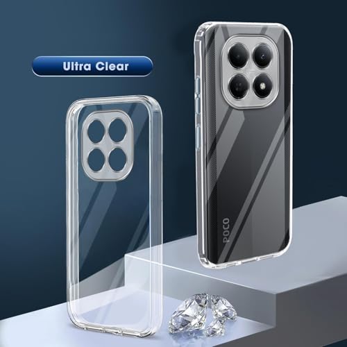 Image of Jkobi Silicone Back Cover Case for Poco M8 5G (Clear Shockproof Case with Camera Protection | Soft and Flexible | Transparent)