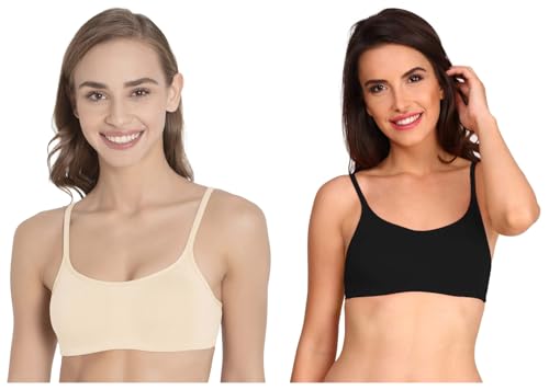 Image of Jockey SS12 Women's Wirefree Non Padded Super Combed Cotton Elastane Stretch Full Coverage Beginners Bra with Adjustable Straps (Pack of 2)