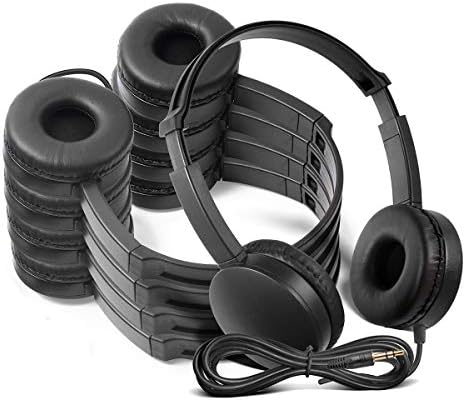 Kaysent School Headphones for Classroom Students – (KHPC-24B) 24 Packs Black Color Kids’ Headphones for School, Library, Computers, Children and Adult(No Microphone)