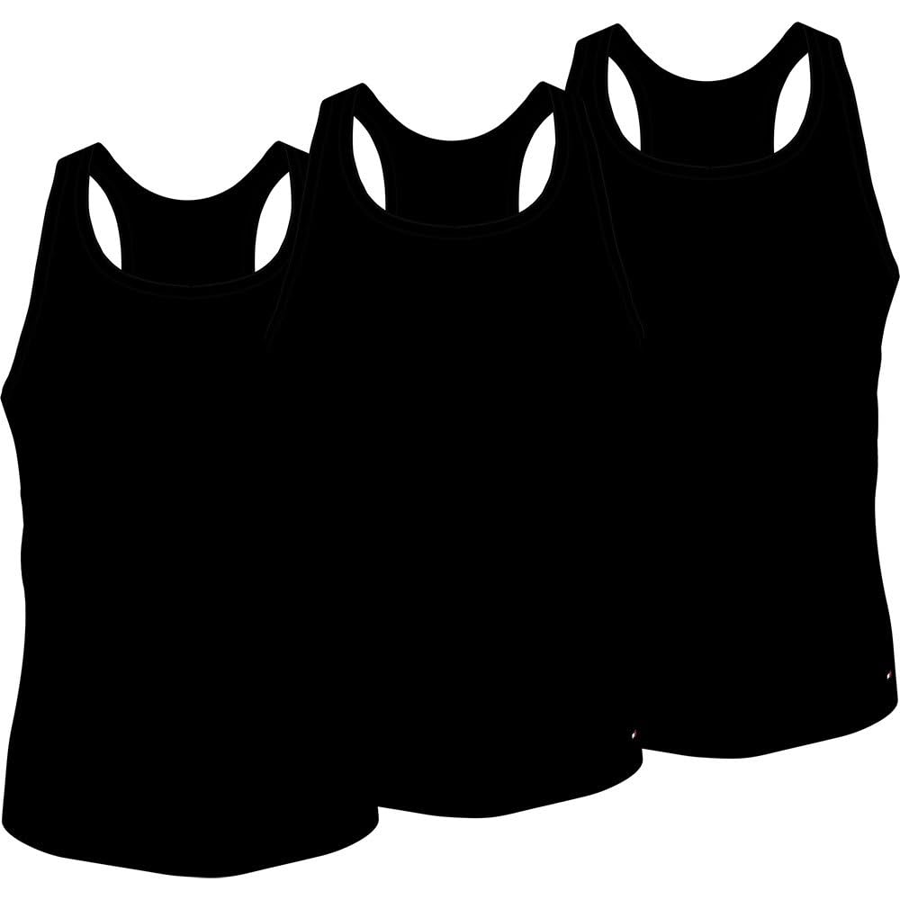 Tommy Hilfiger Pack de 3 Tops sin Mangas de Algodón para Hombre, Blanco (White/White/White), L