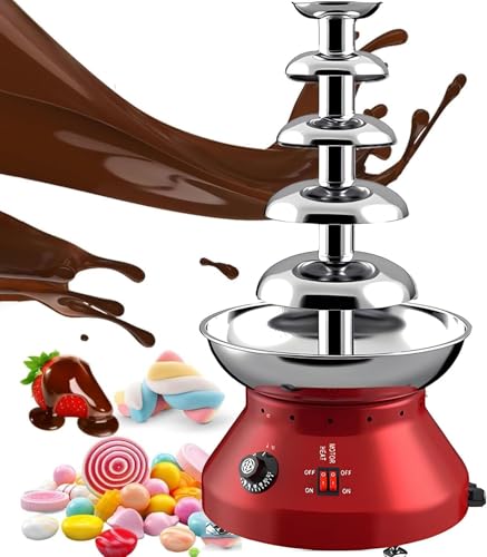 ZMJGLL Máquina de Fuente de Chocolate con Control de Temperatura, Calentamiento Ajustable de 30 °C a 110 °C, Ideal para Fondue y Queso para Nachos, con Orificios de ventilación. (5)