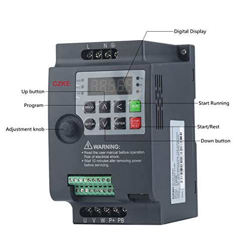 Wtukmo IST230A Inverter 0.75KW/1.5KW/2.2KW Frequency Inverter 3P 220V/380V Output Frequency Converter Variable Frequency Drive (Color : 1.5KW-220V 1 phase-220V 3phase)