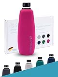 SodaNature® | Premium Schutzhülle für SodaStream Duo Glasflaschen | Hochwertige Neopren Hülle mit 10h+ Cooling Effekt & Bruchschutz | Zubehör für Sport & unterwegs (Beere [Pink])