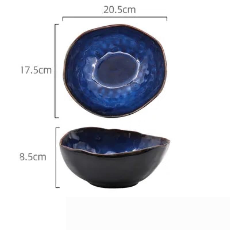 Speiseteller Kreative Servierteller, Porzellanschale, tiefe Schüssel, kreatives Geschirr, unregelmäßige Schüssel, Teller-Set, Schüssel für Nudeln, Keramik-Servierteller (20,5 cm)