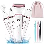 FERRISA Electric Razor for Women Electric Shaver, Trimmer for Women 4 in 1 Hair Trimmer, for Nose Hair Eyebrow Bikini…