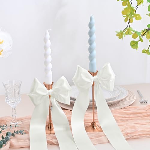 Image of Double Face Off White Satin Ribbon 1-1 /2 inch X 25 Yards Polyester Off White Ribbon for Gift Wrapping Very Suitable for Weddings Party Hair Bow Invitation Decorations and More