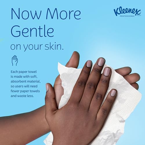 Kleenex Multifold Paper Towels (02046), White, 8 Packs/Convenience Case, 150 Tri Fold Paper Towels/Pack, 1,200 Towels/Case