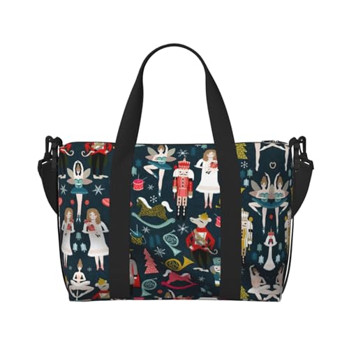 Women's Nutcracker Ballet Xmas Dance print Womens travel bags, weekender carry on for women, sports Gym Bag, Overnight Carry on Bag2