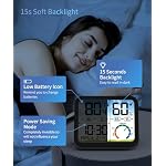 5.8'' Digital Indoor Thermometer Hygrometer, Temp Humidity Monitor & Clock - Image 5