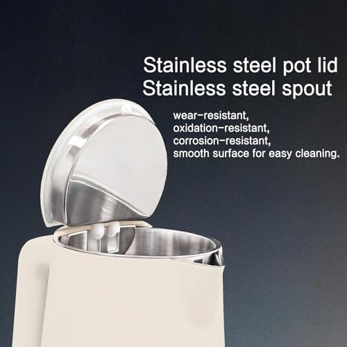 Image of 1.5L Electric Kettle Temperature Control, Cream White | Double Wall Cool Touch Teapot, Fast Boil, 5 Temperature Control, LED Display, Auto Shut-Off & Keep Warm