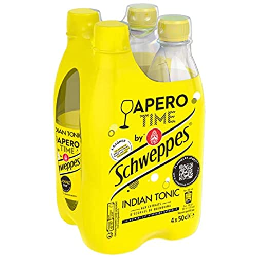 Schweppes Refresco indio tónico con extractos de corteza y quinquina, 4 x 50 cl