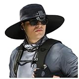 【進級・人気】ZsunNa メンズサファリハット つば広（日焼け防止）ソーラーファン付き（冷却機能）メッシュキャップ（通気性高）折り畳み・速乾性 紫外線対策 あご紐付き（風強い日安心）自転車・釣り・登山・スポーツ・アウトドア用 テニス・野球帽兼用 洗える素材 サイズ調整可能