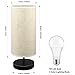 WOORFOO Bedside Table Lamp, LED Modern Nightstand Desk Lamp with Fabric Shade, Reading Nightstand Light Bedside Lamp for Bedroom, Living Room, Childrens Room, Office
