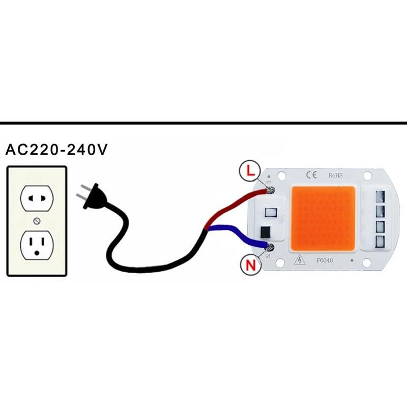 Lámpara Phyto Con Chip LED COB De Espectro Completo, CA 220V,Para Cultivo De Plántulas De Plantas De Interior Y Iluminación Para El Crecimiento De Flores,Crecer Ligero,50W 4 Piezas