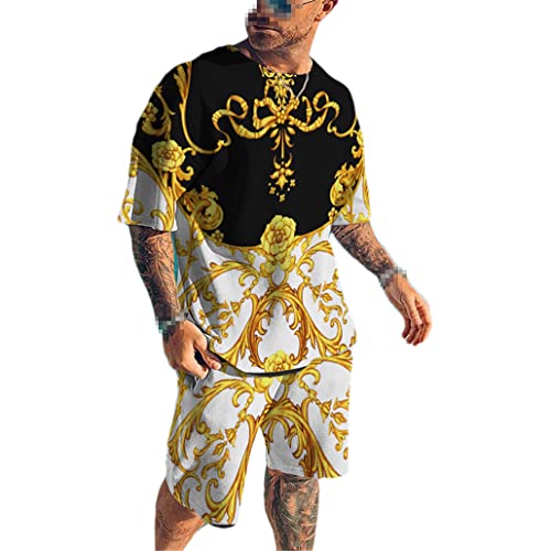 Survêtement imprimé 3D homme avec t-shirt surdimensionné L