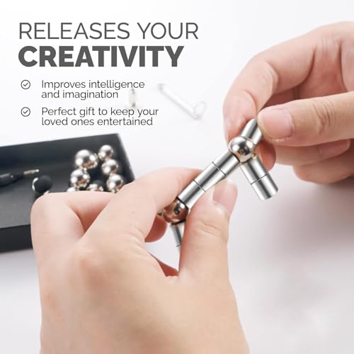 Image of SAMEZONE Magnetic Metal Pen Multifunction Writing Magnet Ballpoint Pen Fidget Cool Gadgets Toys Gifts For Kids Boy Girls Friends Toys Pen (SILVER B1)
