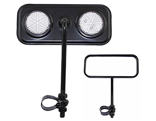 Lowrider Rectangular Bicycle Bike Mirror Black with Clear Reflector Bike Part, Bicycle Part, Bike Accessory, Bicycle Accessory
