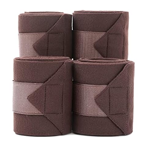 Merauno Polar fleece bandagen Fleece Dressage PoloTrainingsverband Satz von 4 2 Farben Wahl Black & Blue (Braun) Cover