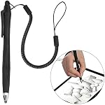 Xiaokeis 2 Pcs Portable Spring Rope Stylus Pen, Scratch Proof Pen with Stylus Tip Touch Pen for Touchscreen, Stylus Pen for Touch Screens Touch Pen for Drawing, Sketching and Note-Taking(Black)