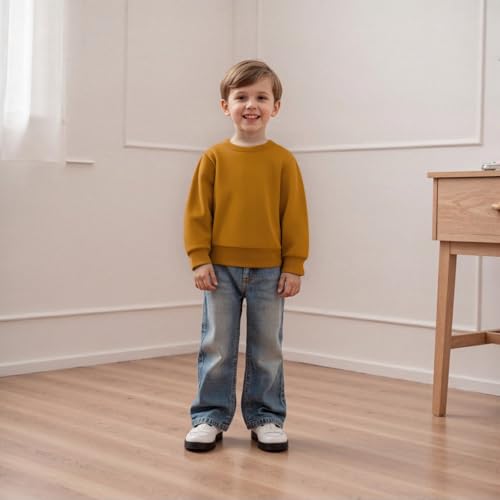 Toddler Boy Girl Sweatshirt Solid Color Long Sleeve Crew Neck Pullover Tops2