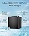 Feelfunn Mini Fridge with Freezer - 1.7 Cu.Ft Single Door Mini Refrigerator with Adjustable Thermostat, Energy Saving, Low Noise, Small Fridge for Bedroom, Office, Dorm, Classroom, Apartment - Black