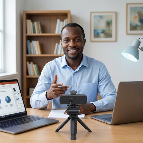 Image of Gohero 4K Webcam with Dual PDAF Autofocus, 2 Noise Reduction Mics, Auto Light Correction, Privacy Cover, 83 FOV, USB-A, for PC, Mac, Laptop, Video Calls Pro Series