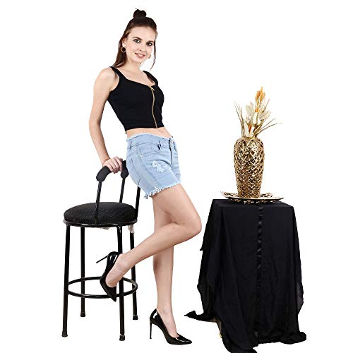 Image of POPWINGS Solid Casual Sleeveless Regular-Fit Crop Tops for Women with Front Chain| Crop Tops for Women Stylish Western Summer Wear