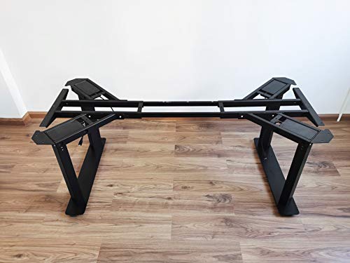 Vwindesk Vj401 Four Legs(Columns) Electric Height Adjustable Standing Corner Desk Frame Only W/ Four Motors, Ergonomic Sit Stand Up Height Adjustable Steel Base With Digital Memory Keypad (Black) #TOP3