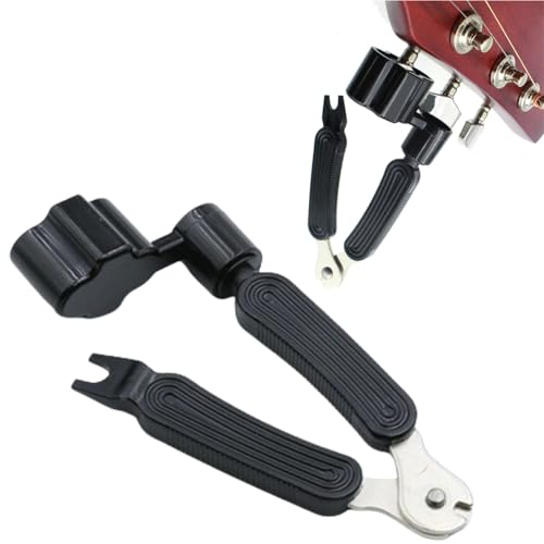 Fc'Noqgn Enrollador de Cuerdas de Guitarra, manivela de Ajuste de Cuerdas, Cortador de Cuerdas, Extractor de Clavijas, Herramienta multifunción 3 en 1 para reparación de Guitarras