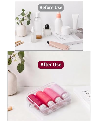 Image of Gemice Travel Bottles for Toiletries, Tsa Approved Travel 6oz Size Containers with Clear Bag, BPA Free Leak Proof Travel Tubs Refillable Liquid Travel Accessories for Cometic Shampoo Lotion