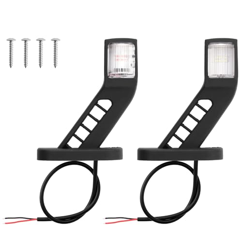 AUTOUTLET LED Begrenzungsleuchten Anhänger, 2PCS Positionsleuchten 10-30V Wasserdicht, Seitenleuchten mit Dual-E9-Mark & Silikon-Basis, Positionsleuchte Seitenmarkierungsleuchten für LKW PKW (140mm)