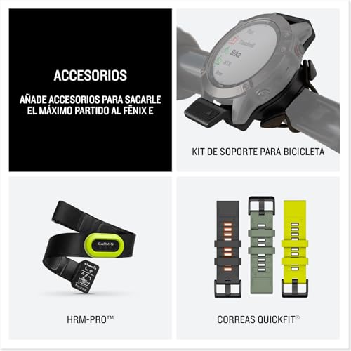 Garmin fenix E 47mm reloj GPS multideporte de acero gris con pantalla AMOLED 6