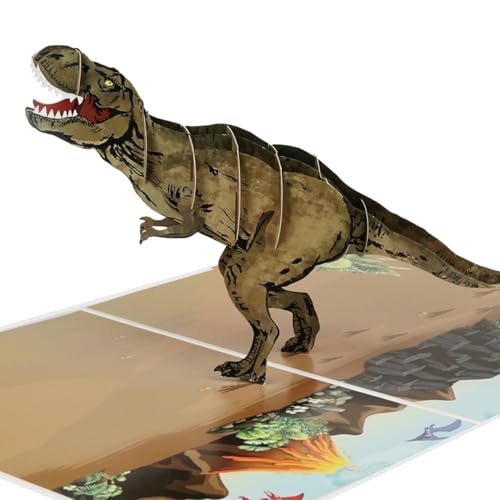 iGifts And Cards Dinosaur T-Rex 3D Pop-Up Card – Roaring Success 6"x8"