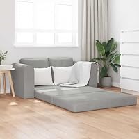 sephironlbb Canapé-lit Gris Clair en Velours 148 x 71 x 83 cm, Convertible clic-clac avec Coussin et accoudoir