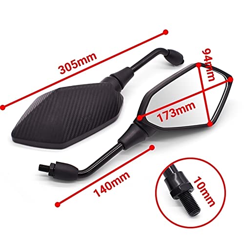 Rétroviseurs Moto Convexe Arrière 10mm 8mm Compatible Yamaha WR - 4