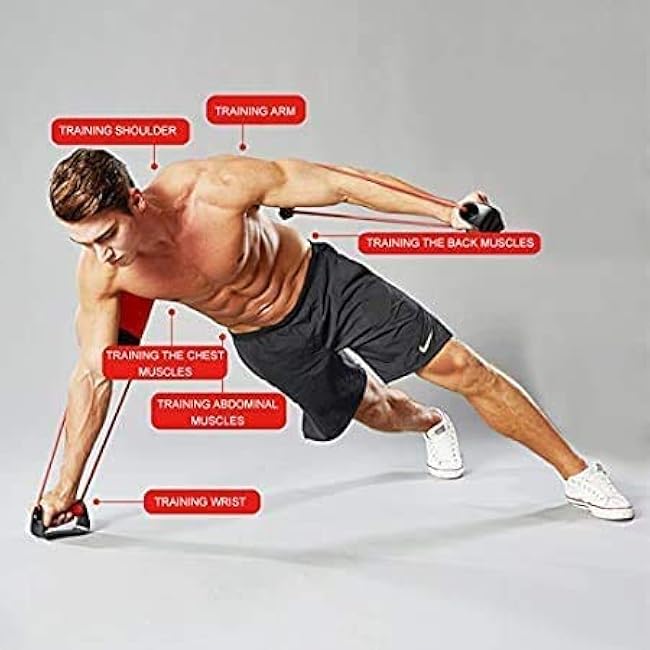 metaball Stable Push Up Bars Resistance Band Power Push Up Plus with 24 Resistance Levels Training Back, Shoulder, Chest and Arm Muscles Equipment