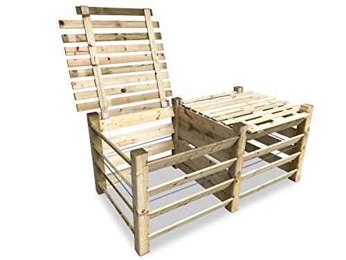 GartenDepot24 ECO Doppel-Komposter Brettkomposter aus Holz mit Deckel 188x100x80 cm - ca. 1300 L Cover