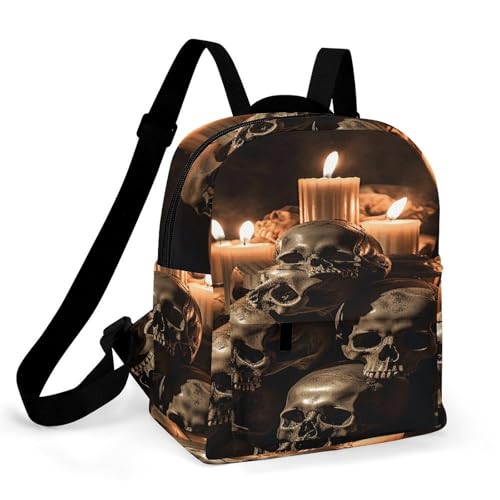Mochila para laptop Oxford impermeable con diseño de calavera