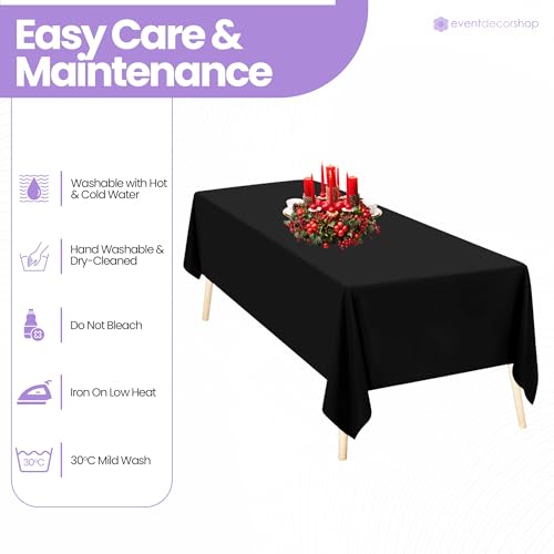 Nappe rectangulaire en polyester noir de 130 g/m² pour table de restaurant et buffet