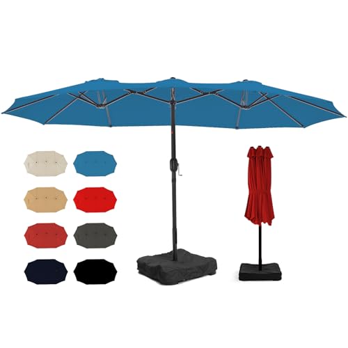 wikiwiki-15ft-Large-Patio-Umbrellas-with-Base-Included-Outdoor-Double-Sided-Umbrella-with-Crank-Handle-Powerful-UV-Protective-for-Pool-Lawn-Garden-Royal-Blue wikiwiki 15ft Large Patio Umbrellas with Base Included Outdoor Double Sided Umbrella with Crank Handle Powerful UV Protective for Pool Lawn Garden Royal Blue