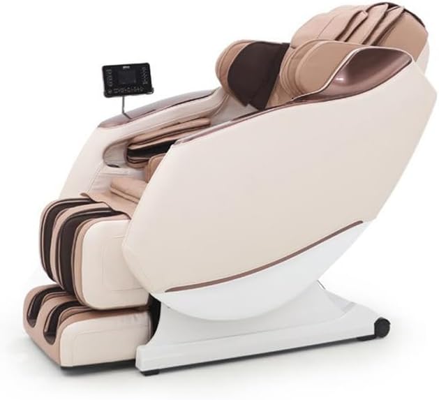 Zero Gravity Massage Chair for Adults,SL Track Full Body Massage Chairs and Recliner with AI Voice Control,Back and Calf Heating,Air Bag,Foot Rollers,Auto and Manual Programs,Bluetooth Music(Beige)